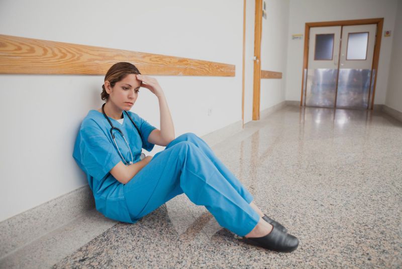 worried nurse caregiver