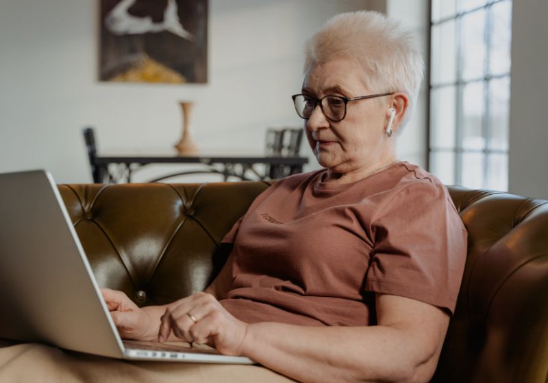 Older woman at laptop