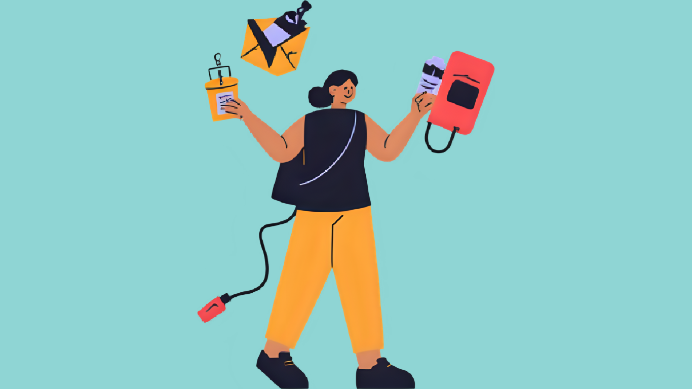 Cartoon character holding packages, symbolizing selling products on Amazon and overcoming listing challenges.