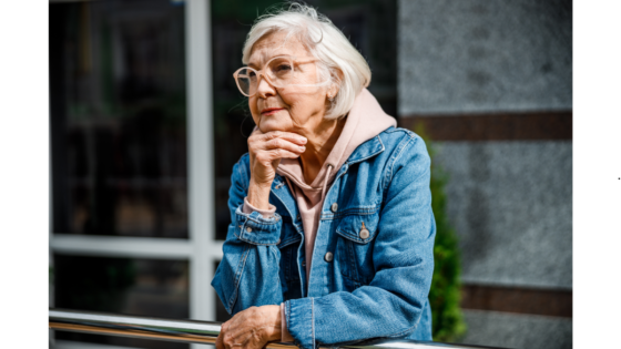 Serious contemplative lady