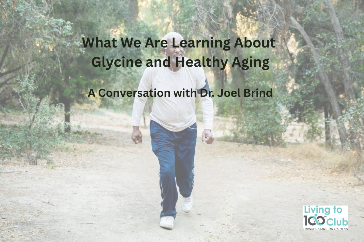Older adult jogging on a forest trail illustrating healthy aging and vitality. Featured image for a conversation with Dr. Joel Brind about glycine, inflammation, and healthy aging.