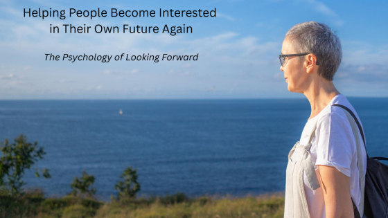Older adult looking out toward the ocean horizon, symbolizing hope, curiosity, and looking toward the future in healthy aging.