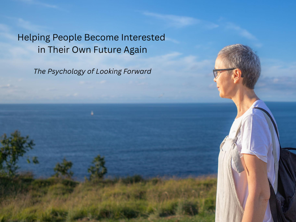 Older adult looking out toward the ocean horizon, symbolizing hope, curiosity, and looking toward the future in healthy aging.